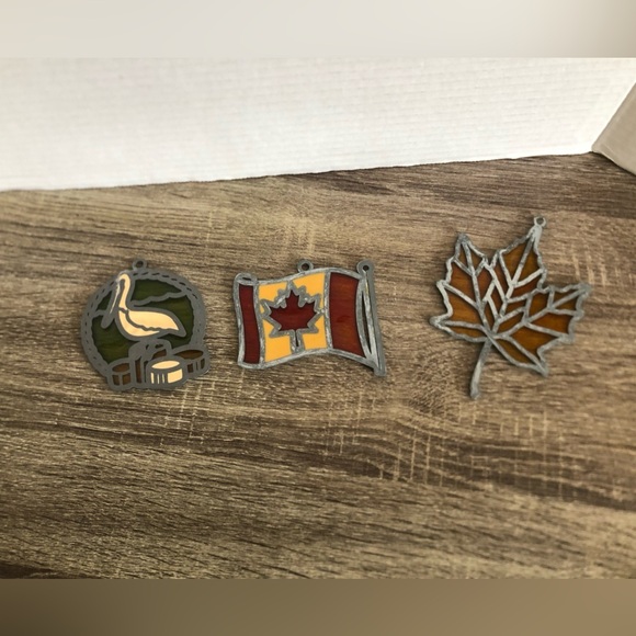 Vtg Suncatcher Stained Glass Ornaments - Picture 8 of 9